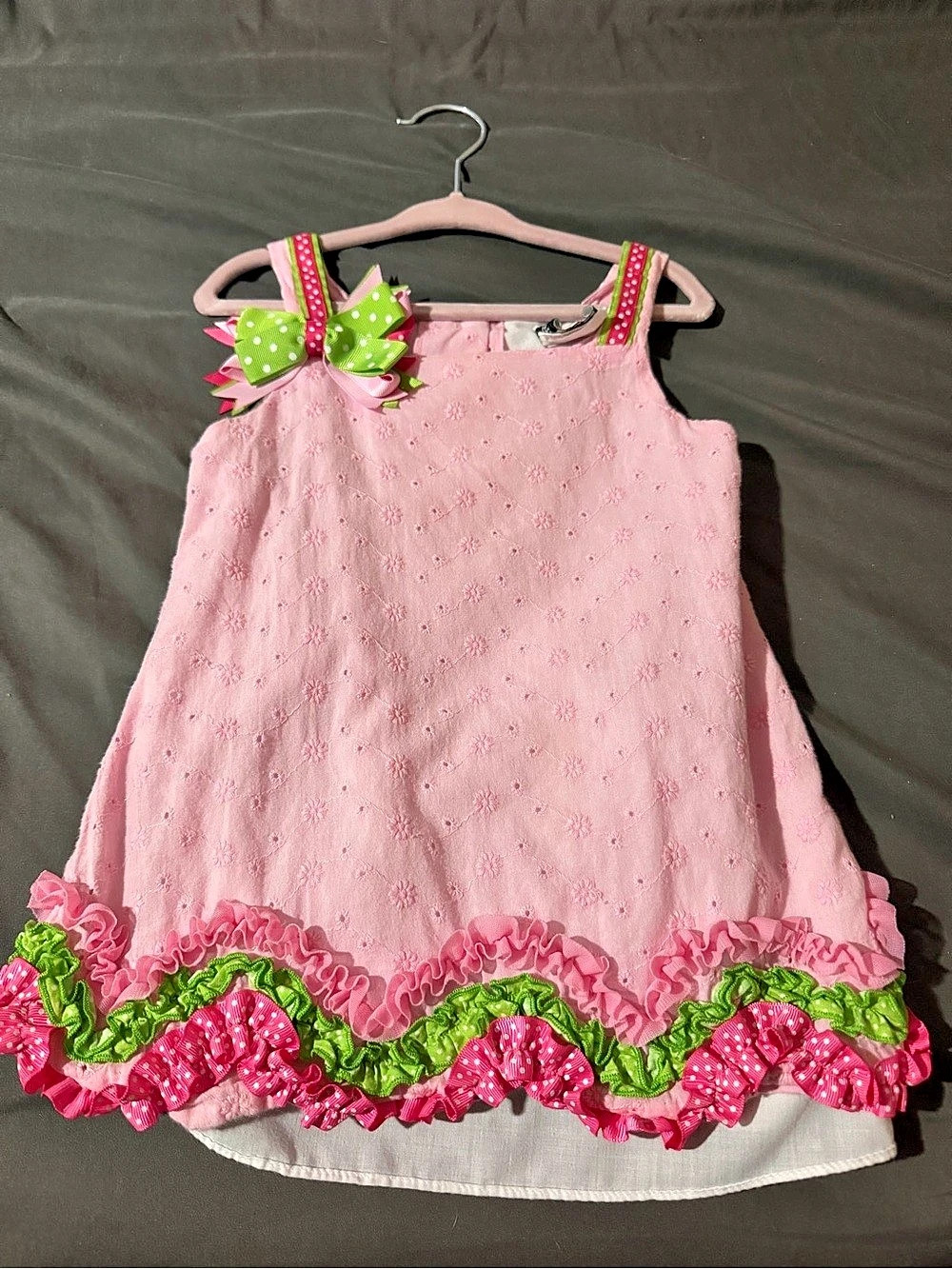 Rare Editions Girls' Pink & Green Dress Size 4